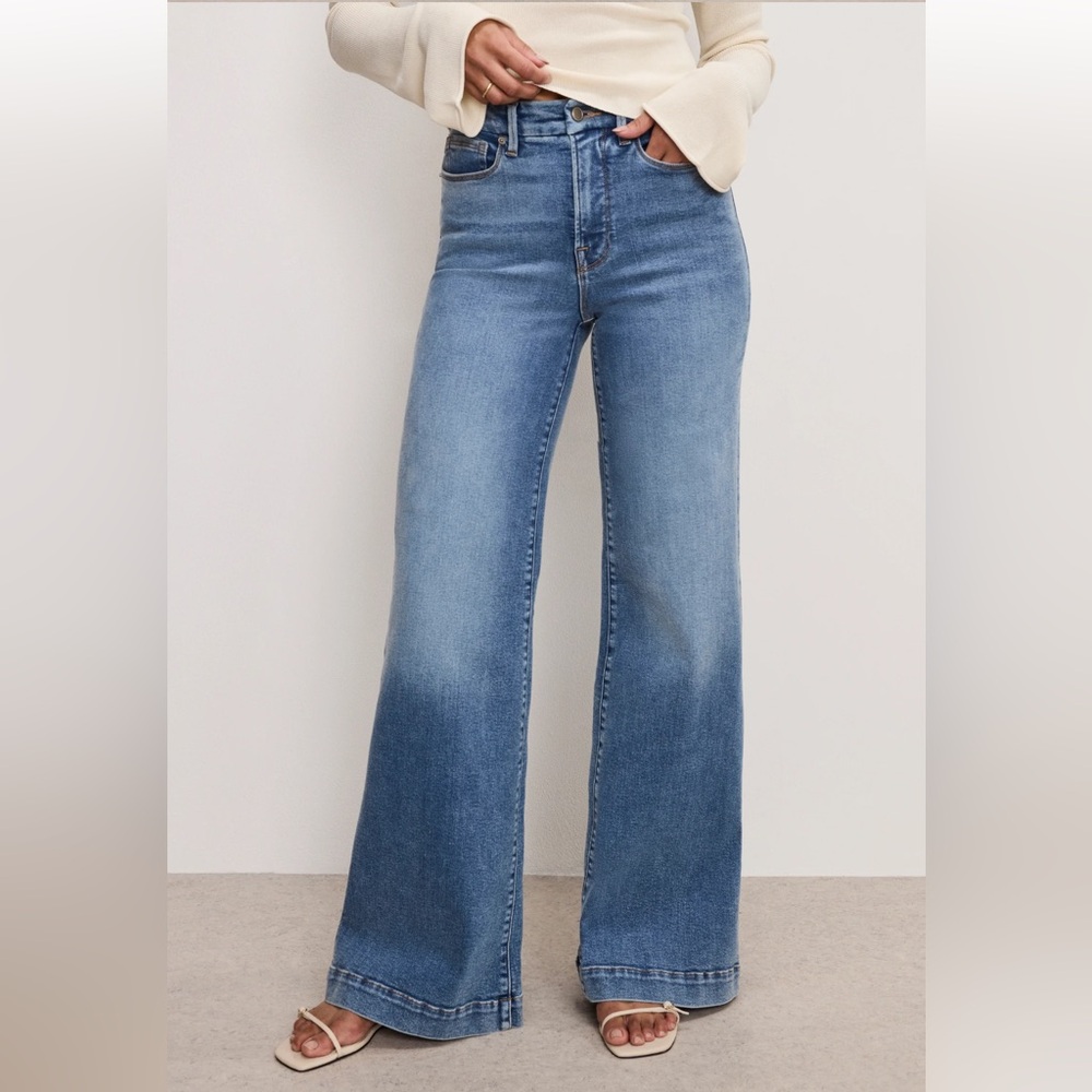 Good American Good Waist Palazzo Jeans 8